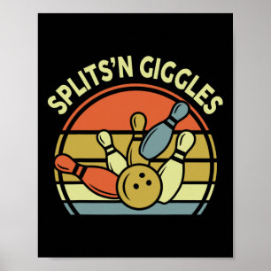 Splits'n Giggles Bowling-shirt Vintage Funny Dad W Poster