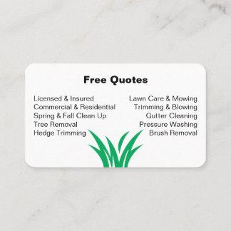 Splitting Grass Lawn Care Business Card