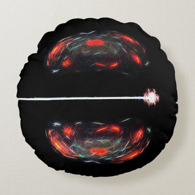 Splitting The Atom Round Cushion (Front)