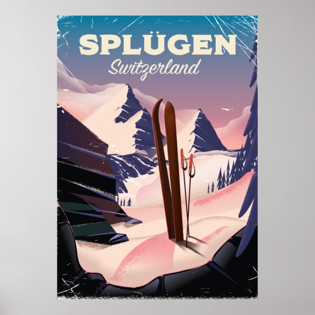 splügen Switzerland ski poster (Front)
