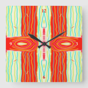 Splurge, double doodle. square wall clock