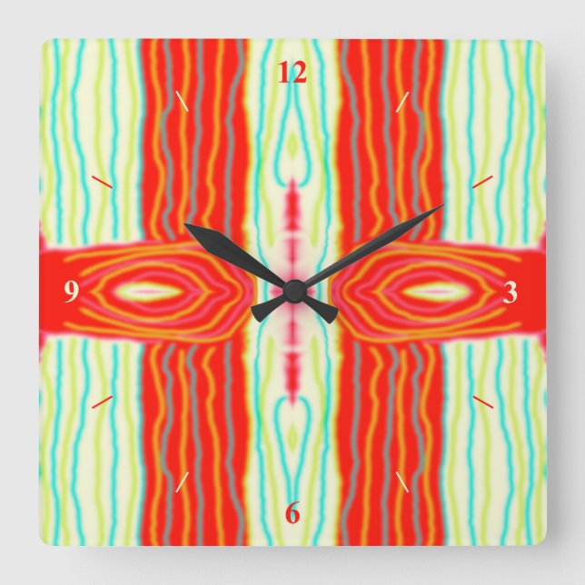 Splurge, double doodle. square wall clock (Front)