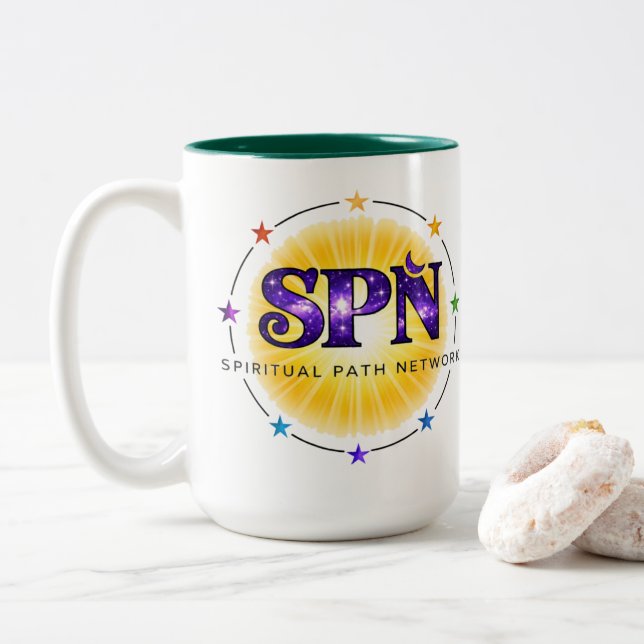 SPN view of life Two-Tone Coffee Mug (With Donut)
