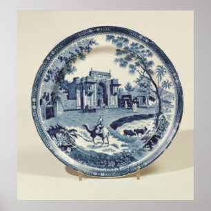 Spode blue and white plate, c.1815 poster