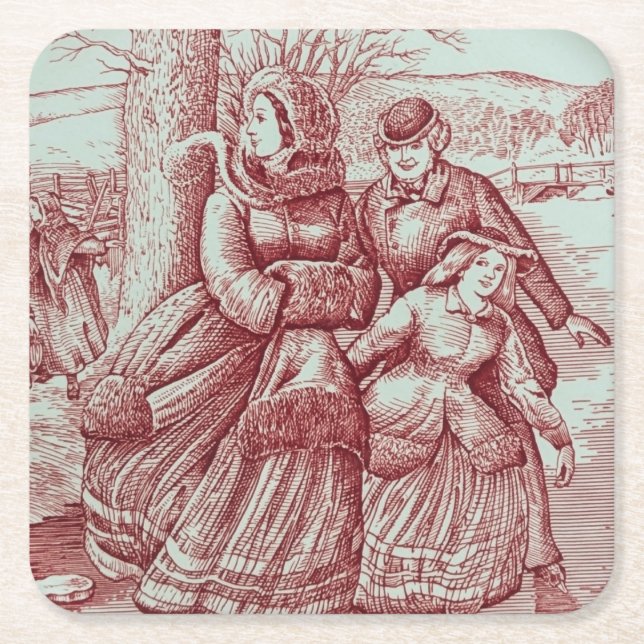 Spode Limited Ed Christmas Image Square Paper Coaster (Front)
