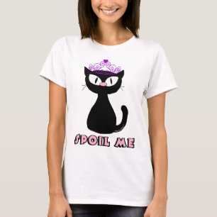 SPOIL ME Cute Black Cartoon Princess Cat T-Shirt