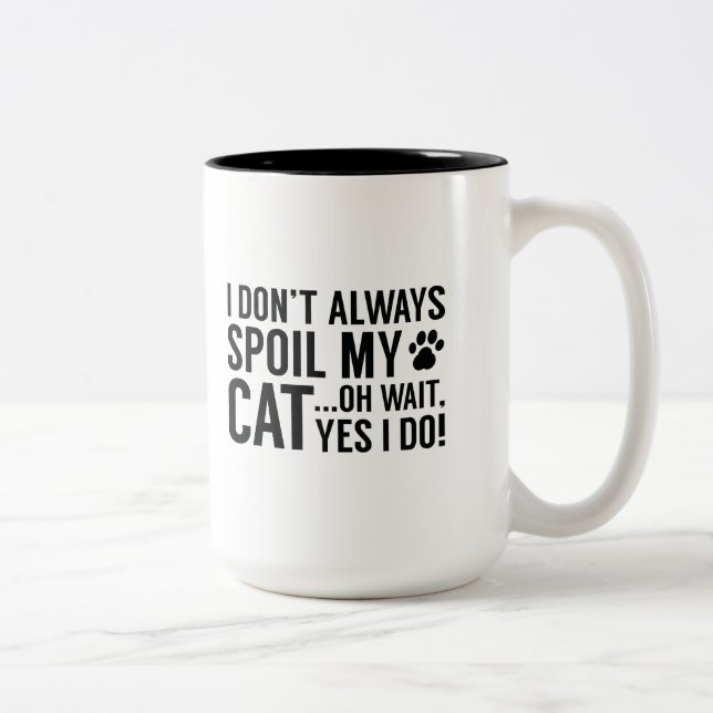 Spoil My Cat Two-Tone Coffee Mug (Right)