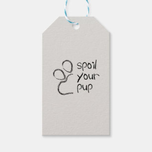 Spoil Your Pup Paw Print Sketch Minimalist Treat Gift Tags