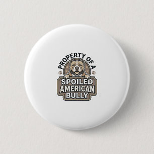 Spoiled American Bully Vintage Engraving Design_1 6 Cm Round Badge