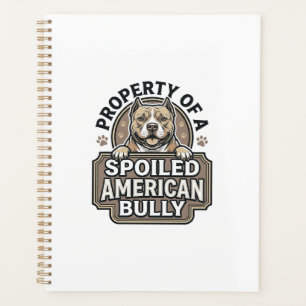 Spoiled American Bully Vintage Engraving Design_1 Planner