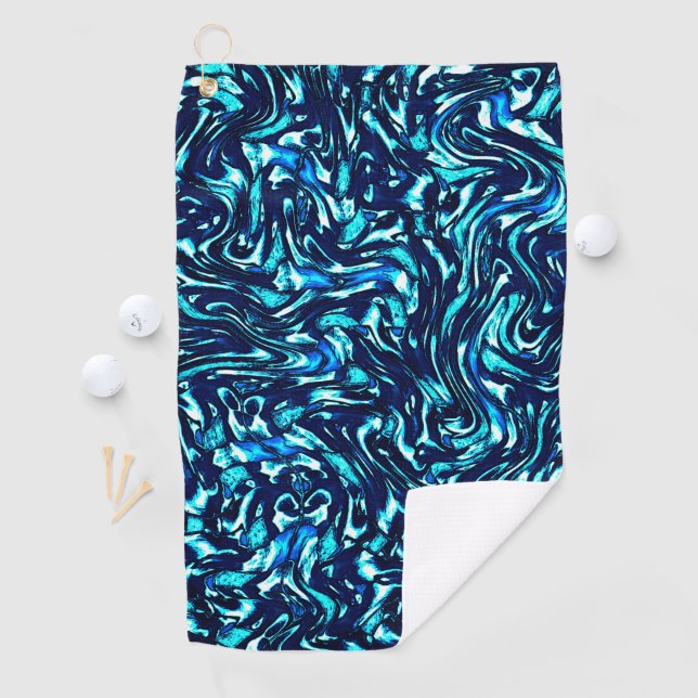 Spoiled blue and cyan curves golf towel (InSitu)