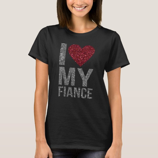 Spoiled By Fiance Funny Fiancee Engaged Graphic T-Shirt (Front)
