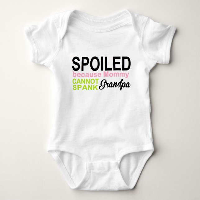 spoiled by grandpa baby bodysuit (Front)