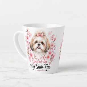 Spoiled By My Shih Tzu Cute Floral Dog Mom Mug