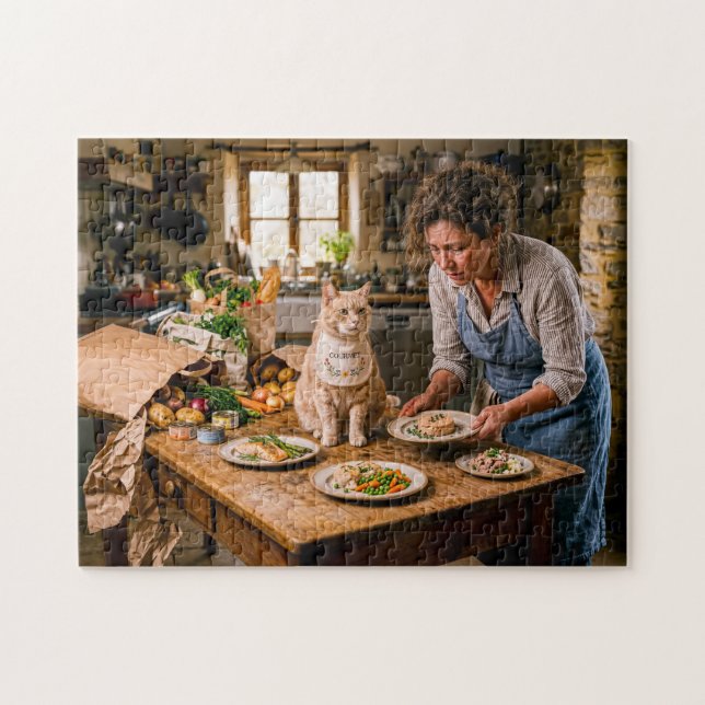 Spoiled Cat Gourmet Buffet Jigsaw Puzzle (Horizontal)