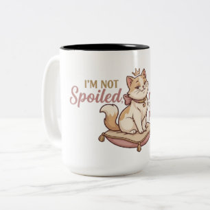 Spoiled Cat Royal Cushion Sticker Two-Tone Coffee Mug