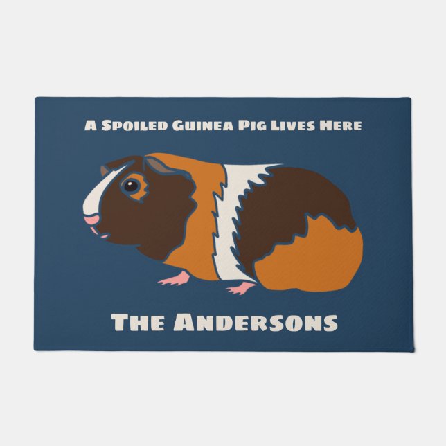 Spoiled Guinea Pig Personalised  Doormat (Front)