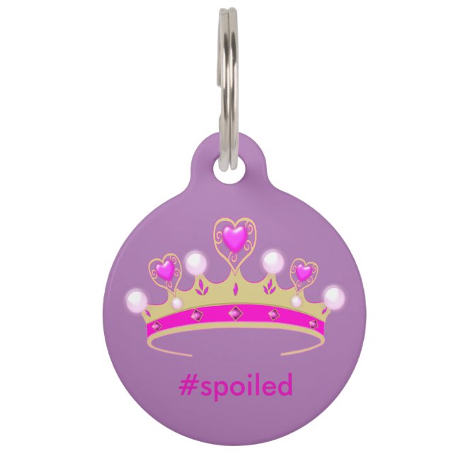 Spoiled Princess Round Large Pet Tag (Front)