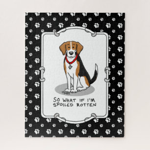 Spoiled Rotten Beagle (tri colour 3) Dog Funny Jigsaw Puzzle