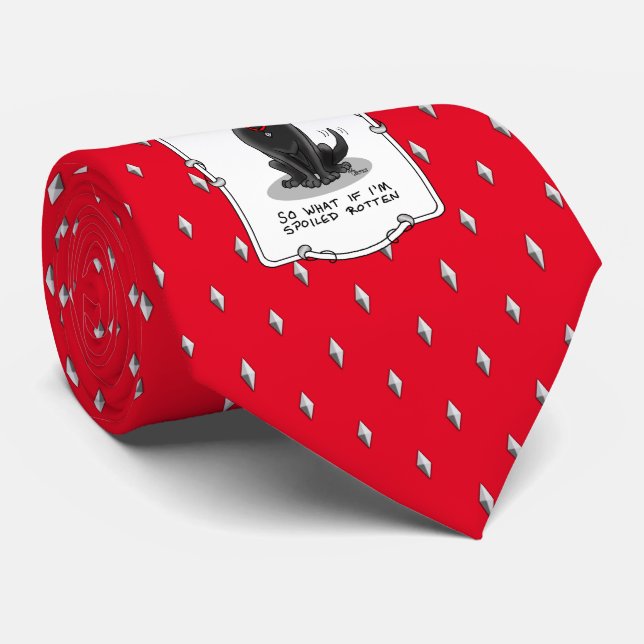 Spoiled Rotten Black Lab Labrador Retriever Dog Tie (Rolled)