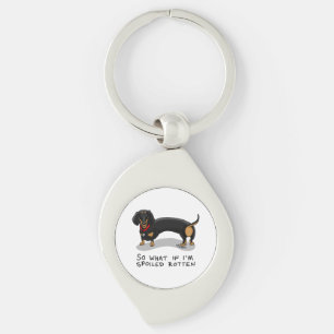 Spoiled Rotten Dachshund Dog (S black & tan) Cute Key Ring