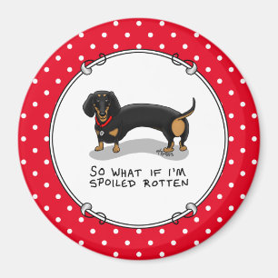 Spoiled Rotten Dachshund (S black & tan) Cute dog Magnet