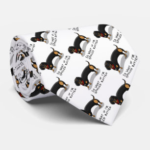 Spoiled Rotten Dachshund (S black & tan) Cute dog Tie