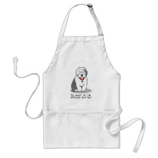 Spoiled Rotten Old English Sheepdog (Gray 1) Funny Standard Apron