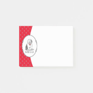 Spoiled Rotten Old English Sheepdog (Grey 1) Funny Post-it Notes