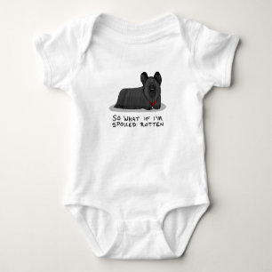 Spoiled Rotten Skye Terrier Dog (black) Cute Funny Baby Bodysuit