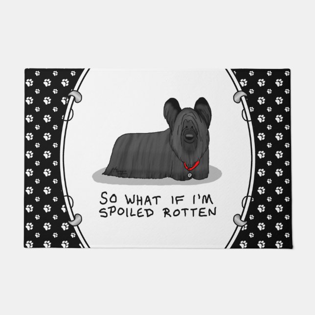 Spoiled Rotten Skye Terrier Dog (black) Cute Funny Doormat (Front)
