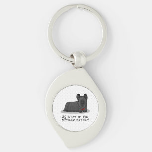 Spoiled Rotten Skye Terrier Dog (black) Cute Funny Key Ring