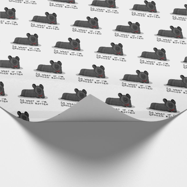 Spoiled Rotten Skye Terrier Dog (black) Cute Funny Wrapping Paper (Corner)
