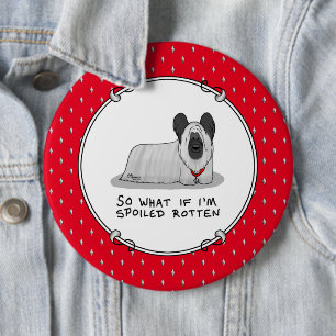 Spoiled Rotten Skye Terrier Dog (silver) Cute Fun 6 Cm Round Badge