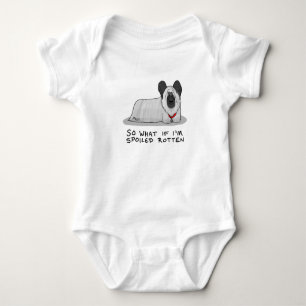 Spoiled Rotten Skye Terrier Dog (silver) Cute Fun Baby Bodysuit
