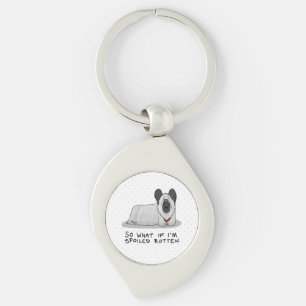 Spoiled Rotten Skye Terrier Dog (silver) Cute Fun Key Ring
