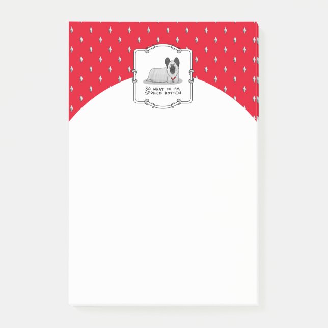 Spoiled Rotten Skye Terrier Dog (silver) Cute Fun Post-it Notes (Front)