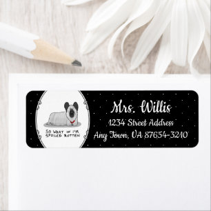 Spoiled Rotten Skye Terrier Dog (silver) Cute Fun Return Address Label