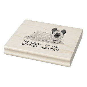 Spoiled Rotten Skye Terrier Dog (silver) Cute Fun Rubber Stamp