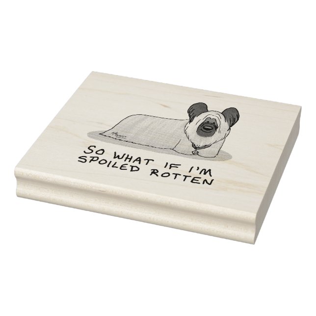 Spoiled Rotten Skye Terrier Dog (silver) Cute Fun Rubber Stamp (Stamp)
