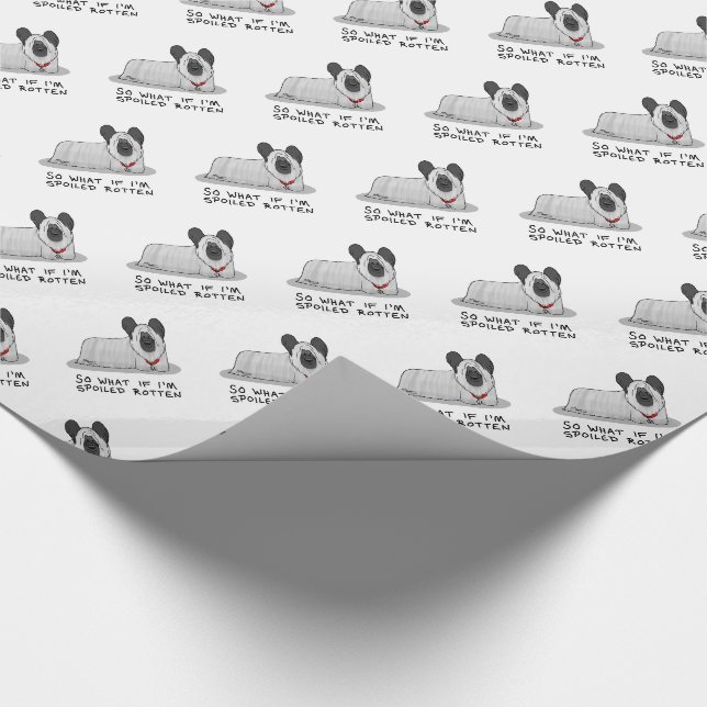 Spoiled Rotten Skye Terrier Dog (silver) Cute Fun Wrapping Paper (Corner)
