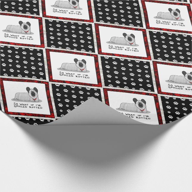 Spoiled Rotten Skye Terrier Dog (silver) Cute Fun Wrapping Paper (Corner)