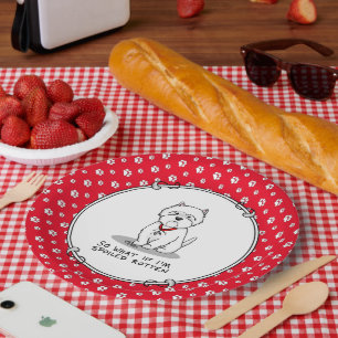 Spoiled Rotten Westie West Highland White Terrier Paper Plate