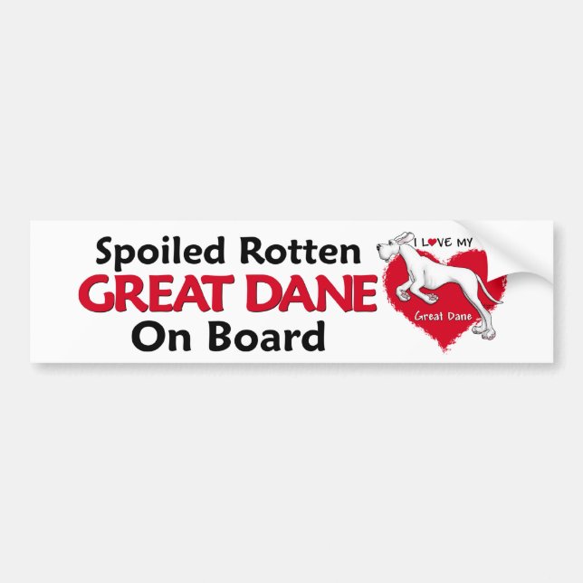 Spoiled Rotten White Dane UC Bumper Sticker (Front)