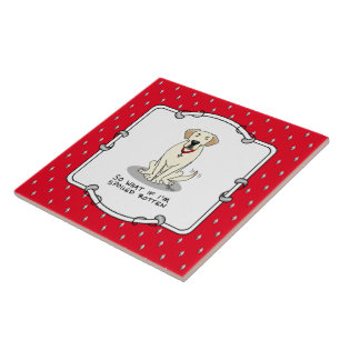 Spoiled Rotten Yellow Lab Labrador Retriever Funny Ceramic Tile