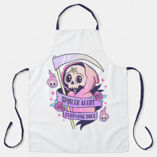 Spoiler Alert Everyone Dies Cute Pink Halloween Sk Apron