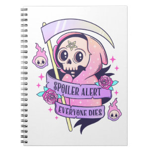 Spoiler Alert Everyone Dies Cute Pink Halloween Sk Notebook