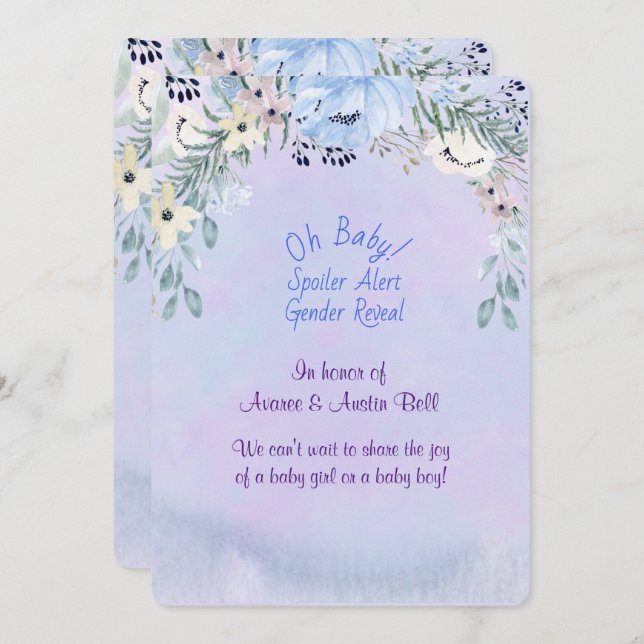 Spoiler Alert Gender Reveal Party Invitation (Front/Back)