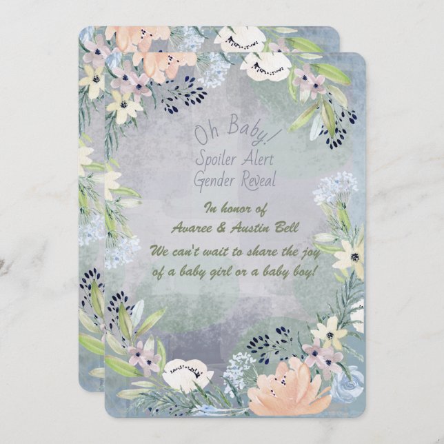 Spoiler Alert Gender Reveal Party Invitation (Front/Back)