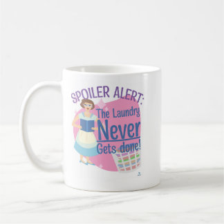 Spoiler Never Did Laundry Reading Retro Gal Coffee Mug